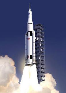 Concept drawing of the new SLS rocket. Image: NASA